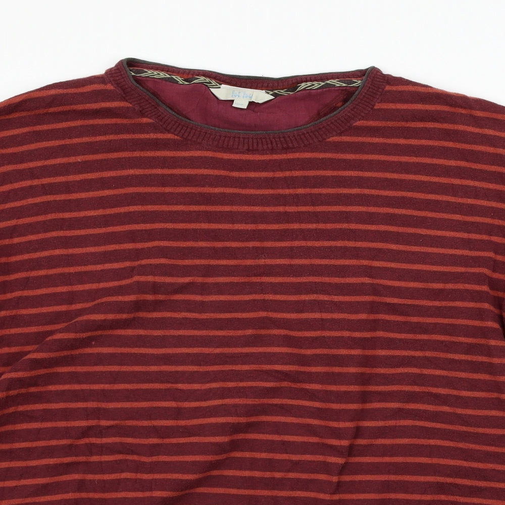 Fat Face Womens Red Striped  Pullover Jumper Size 2XL