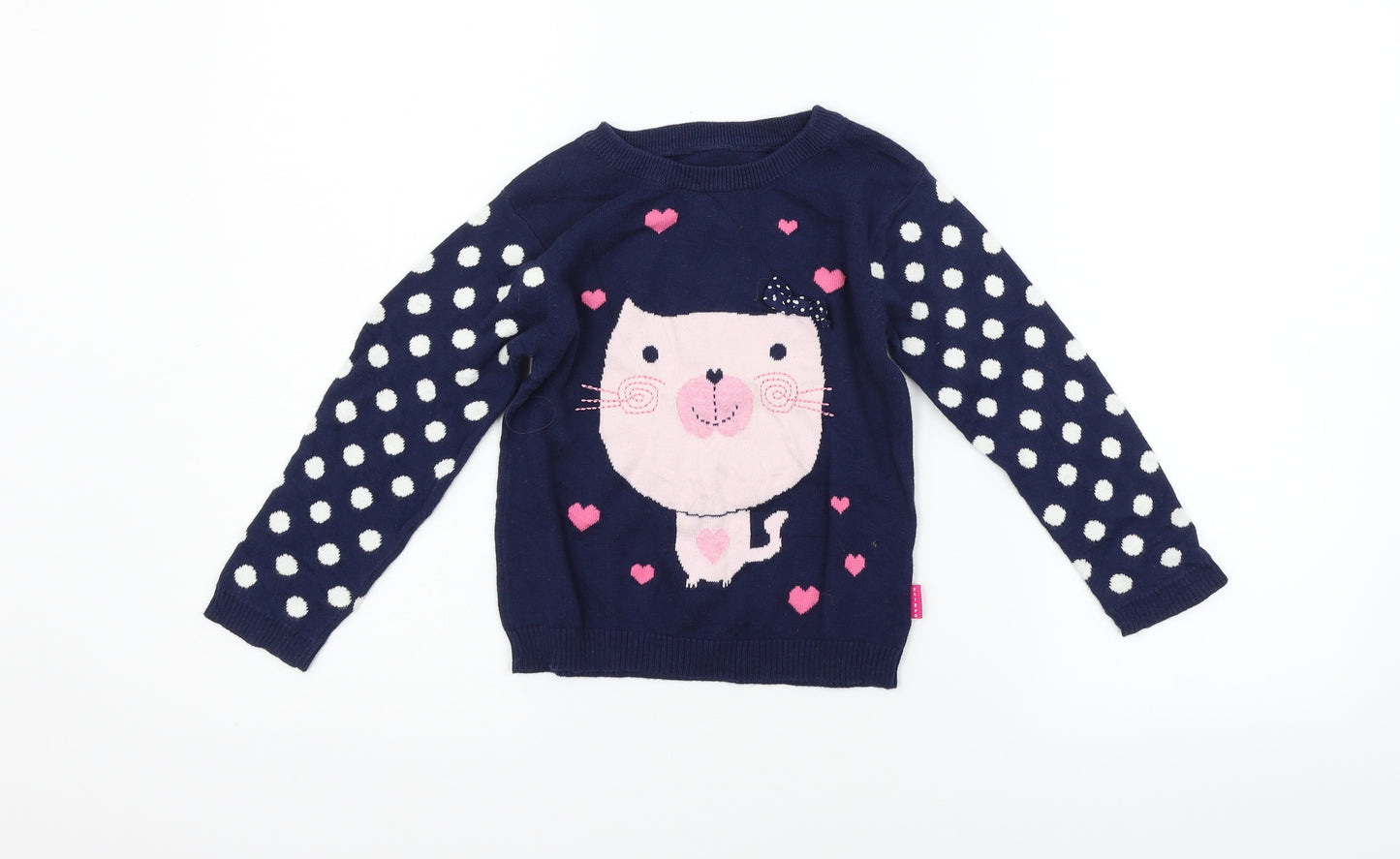 Nutmeg Boys Blue Polka Dot  Pullover Jumper Size 4-5 Years