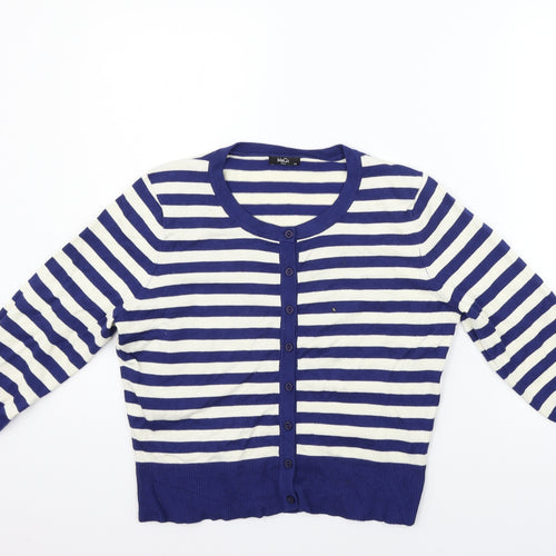 M&Co Womens Blue Striped  Pullover Jumper Size 14