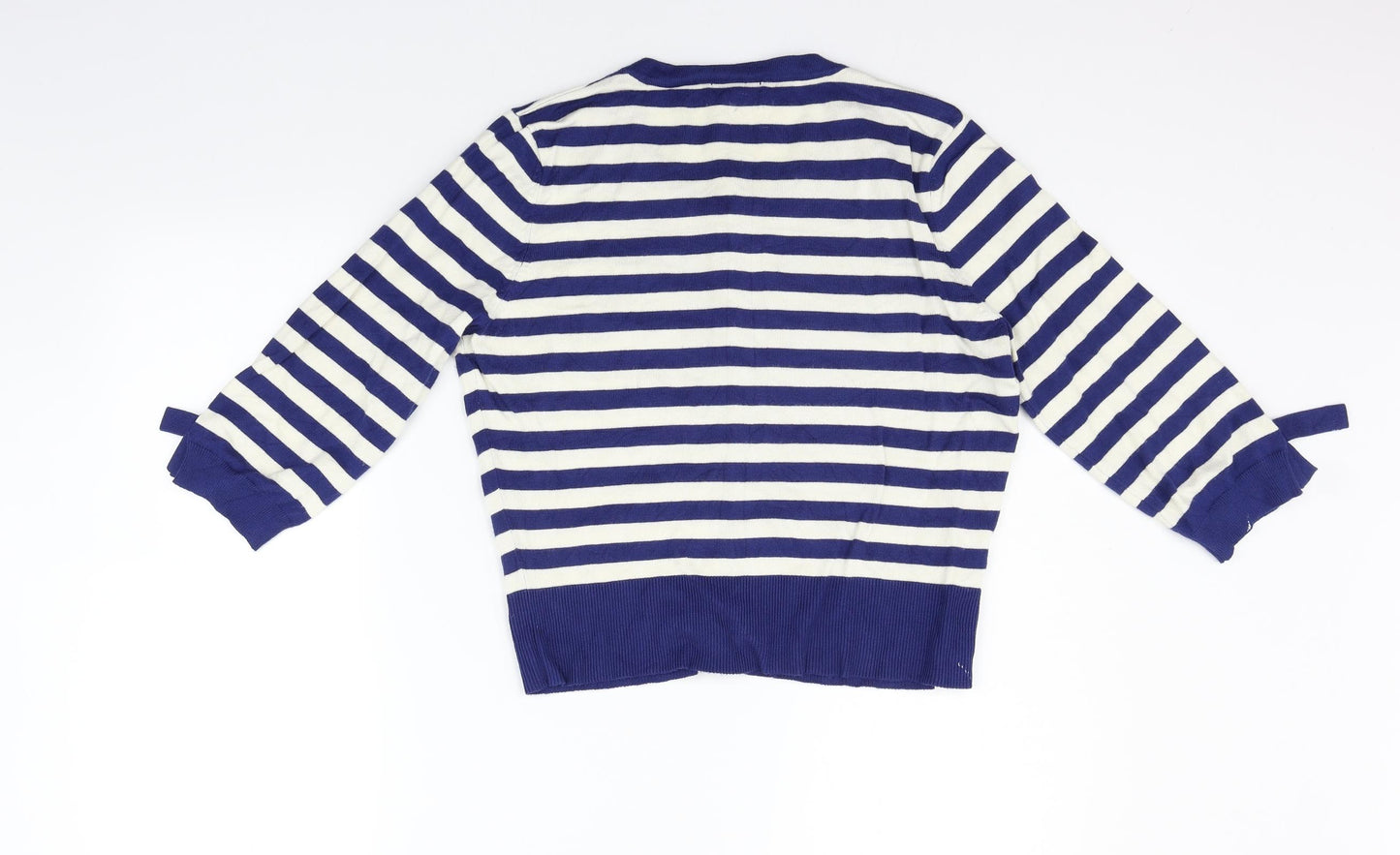 M&Co Womens Blue Striped  Pullover Jumper Size 14