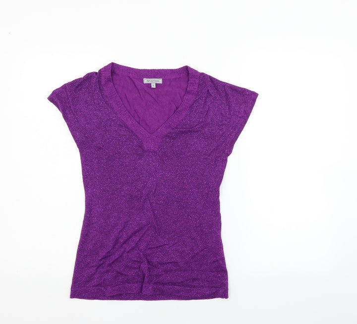 Reflections Womens Purple Pullover Jumper Size S