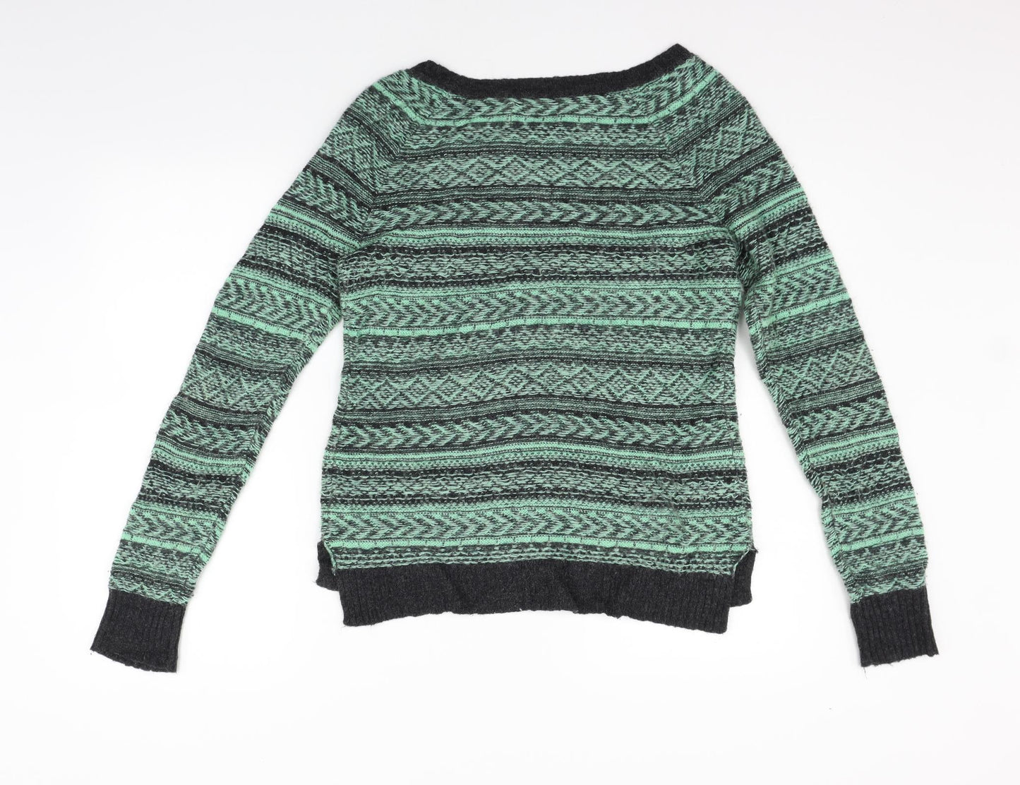 American Eagle Outfitters Womens Green Striped  Pullover Jumper Size M