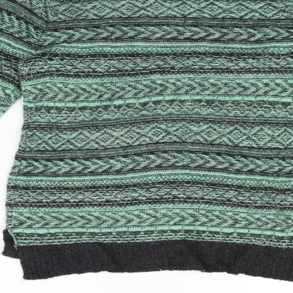 American Eagle Outfitters Womens Green Striped  Pullover Jumper Size M