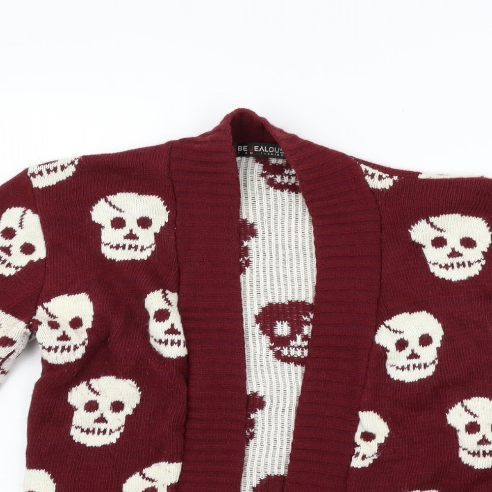 Be Jealous Womens Red   Cardigan Jumper Size M