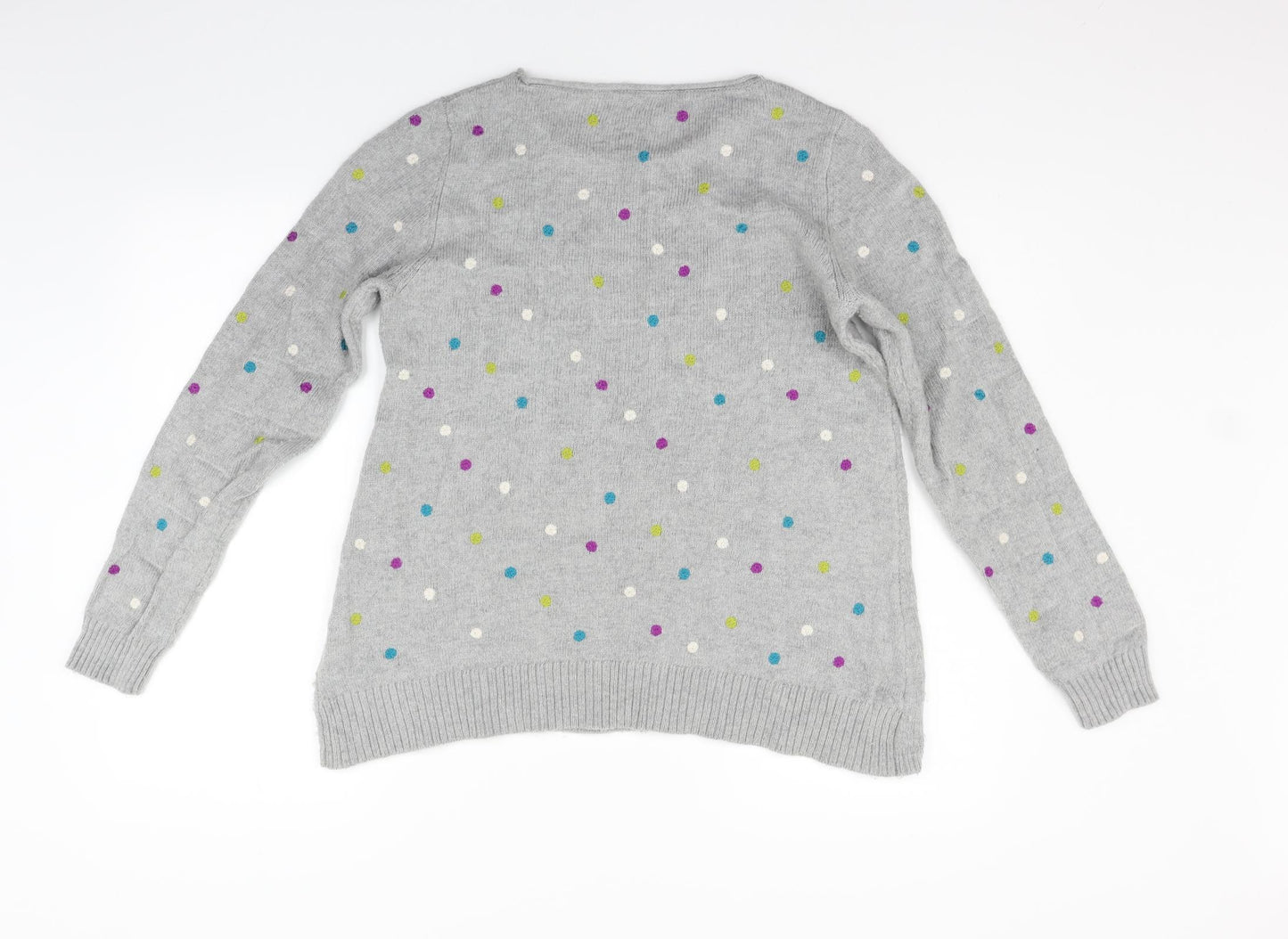 White Stuff Womens Grey Polka Dot  Pullover Jumper Size 14