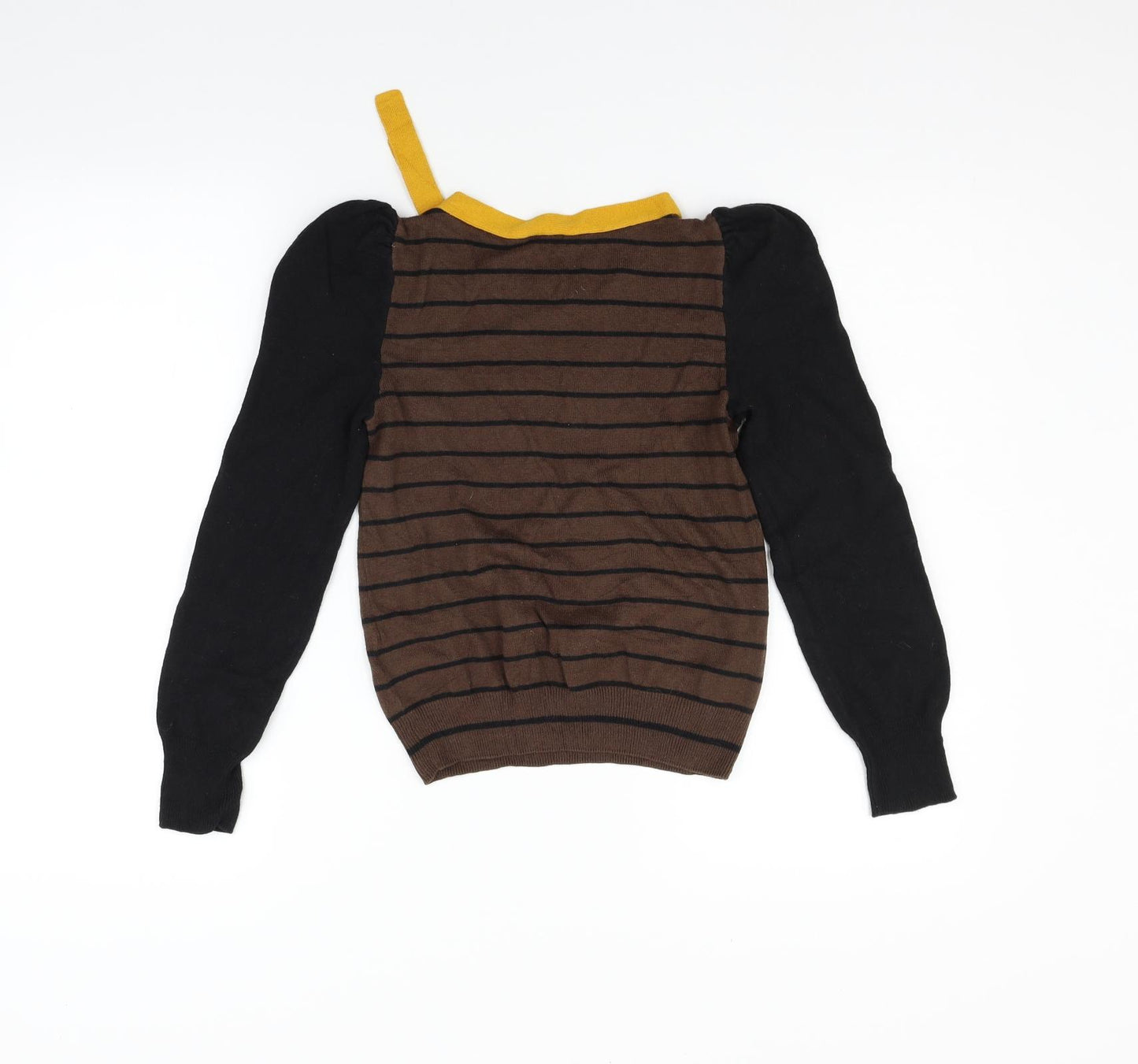 Divided Womens Black Striped  Pullover Jumper Size 6
