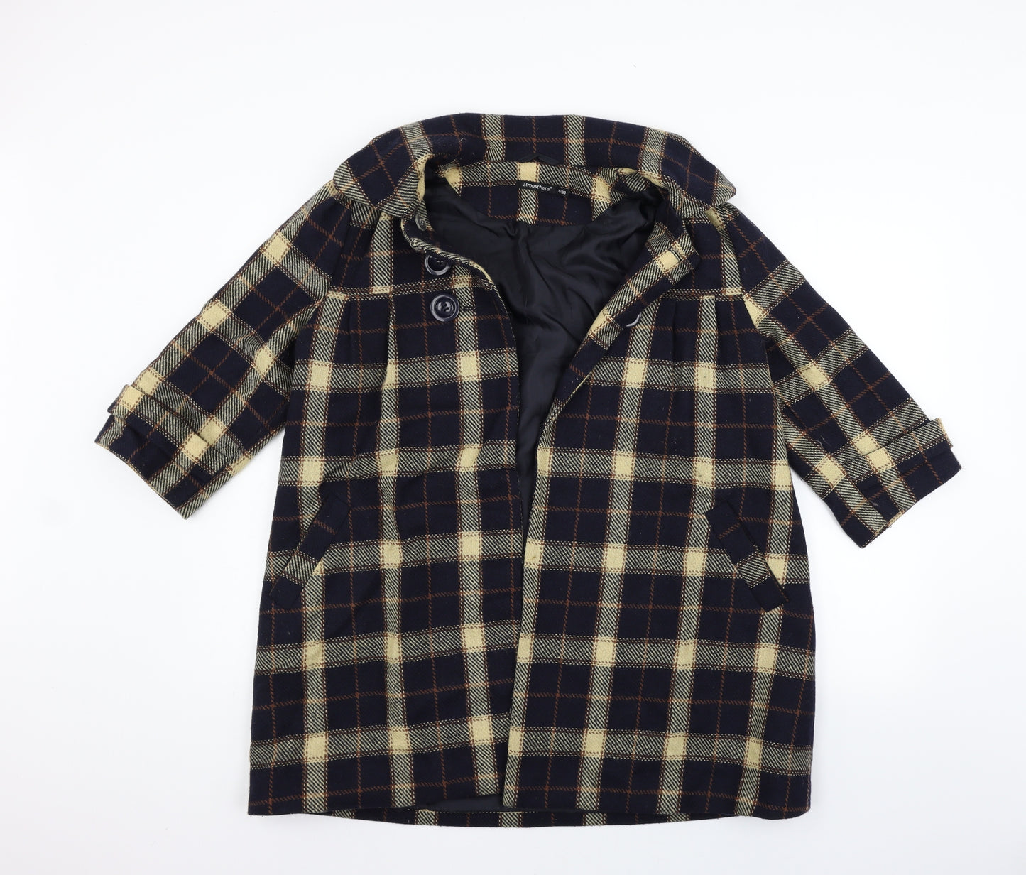 Atmosphere Womens Beige Check  Jacket Coat Size 10
