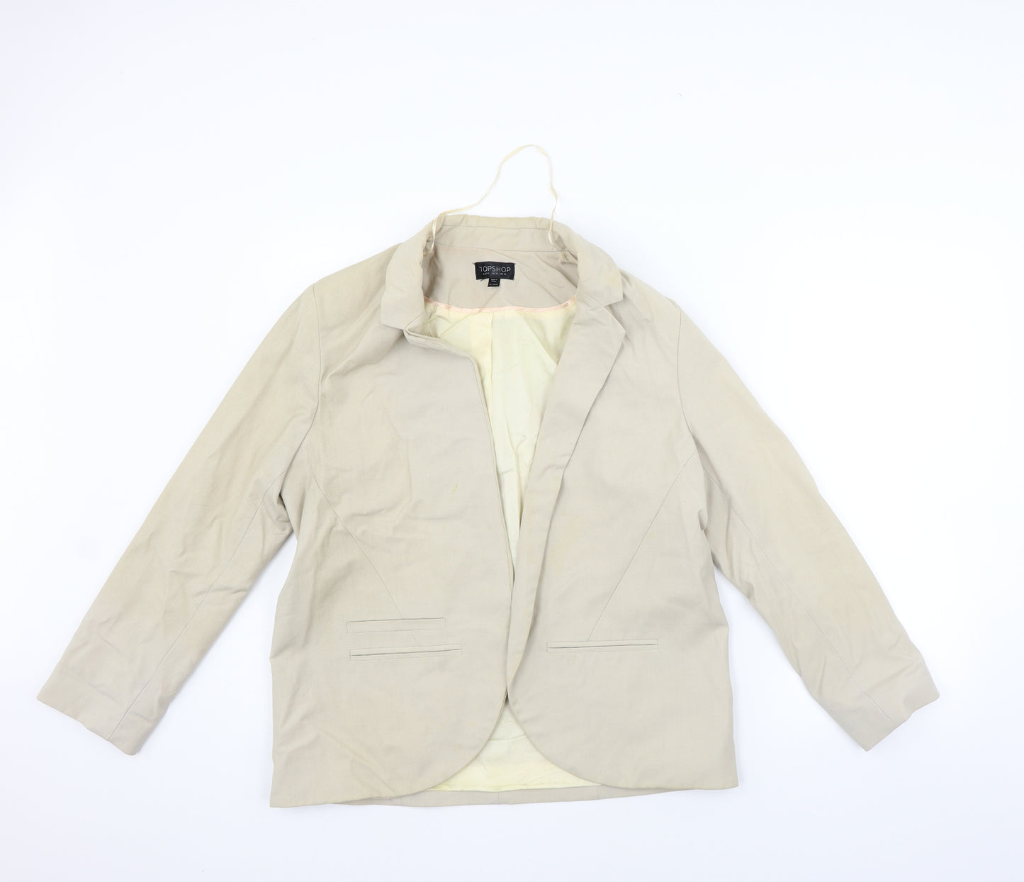 Topshop Womens Beige   Jacket Blazer Size 14  - washable marks