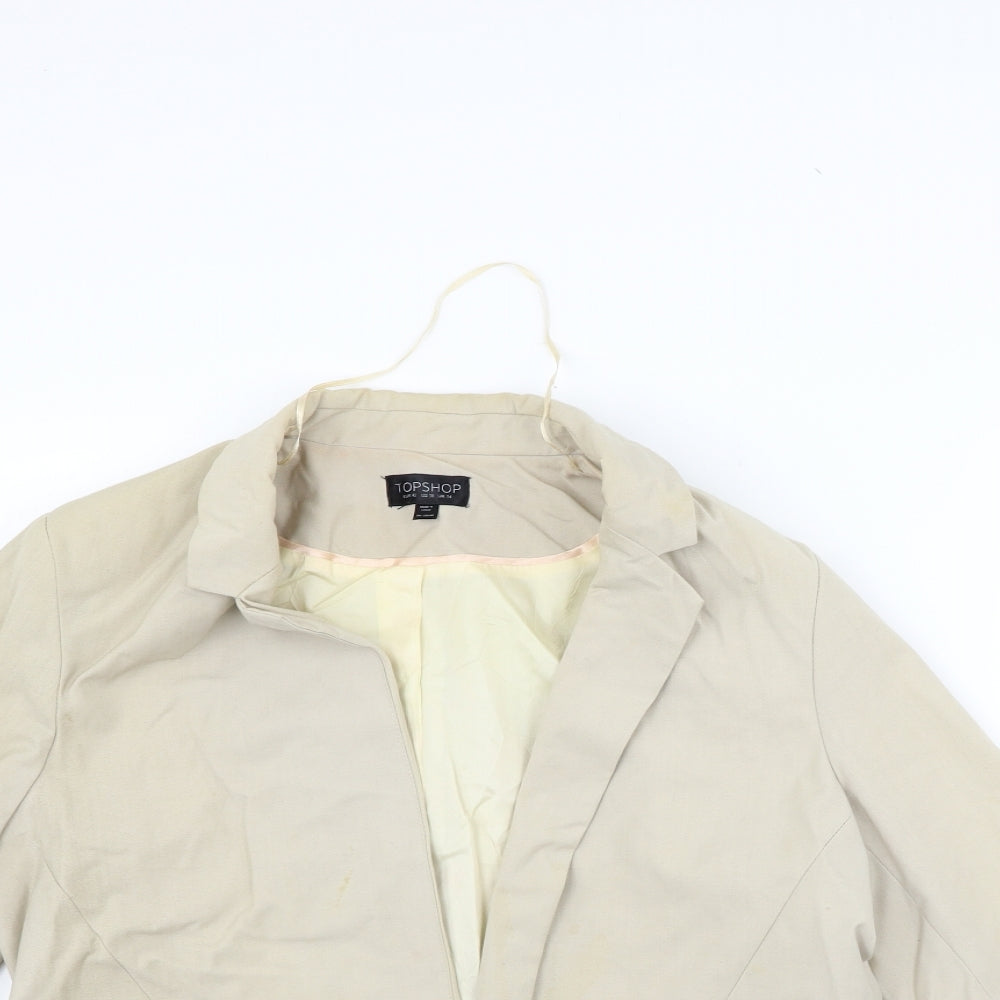 Topshop Womens Beige   Jacket Blazer Size 14  - washable marks