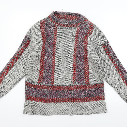 TU Womens Beige Geometric  Pullover Jumper Size 14
