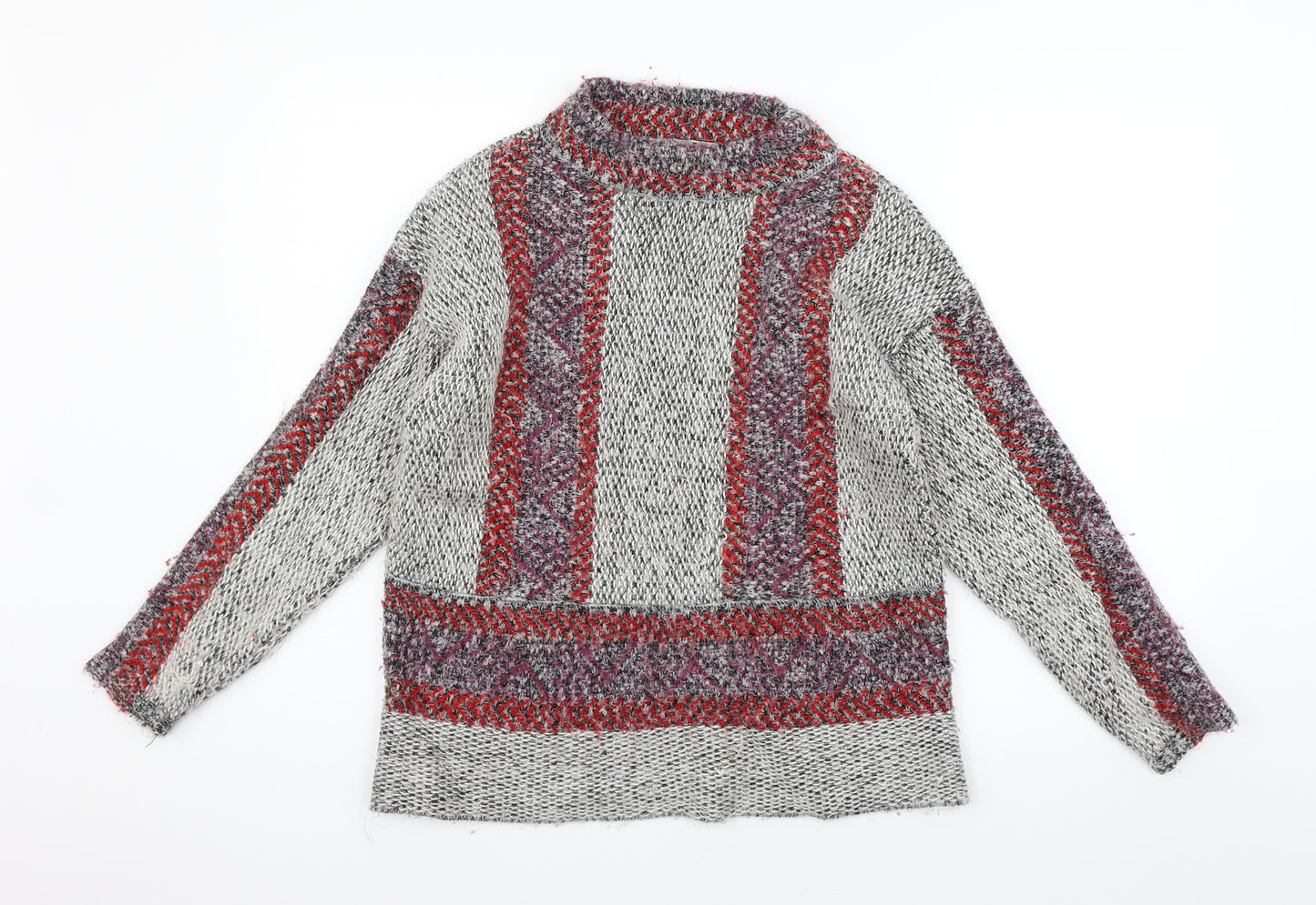TU Womens Beige Geometric  Pullover Jumper Size 14