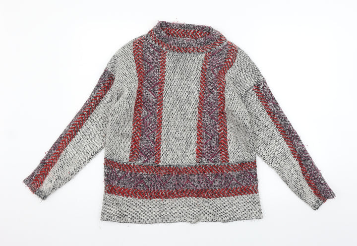 TU Womens Beige Geometric  Pullover Jumper Size 14