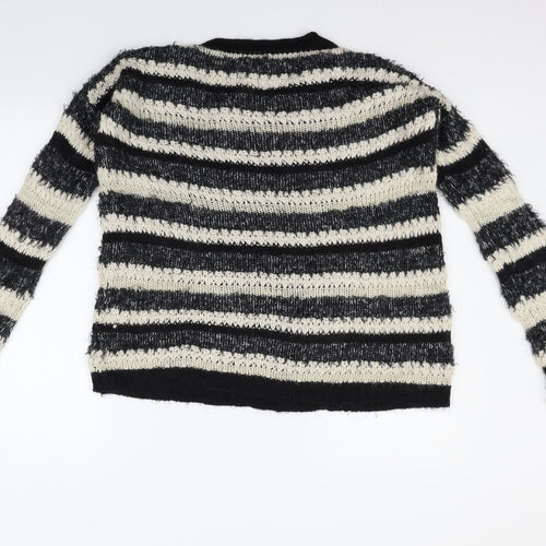 Warehouse Womens White Striped  Pullover Jumper Size 16