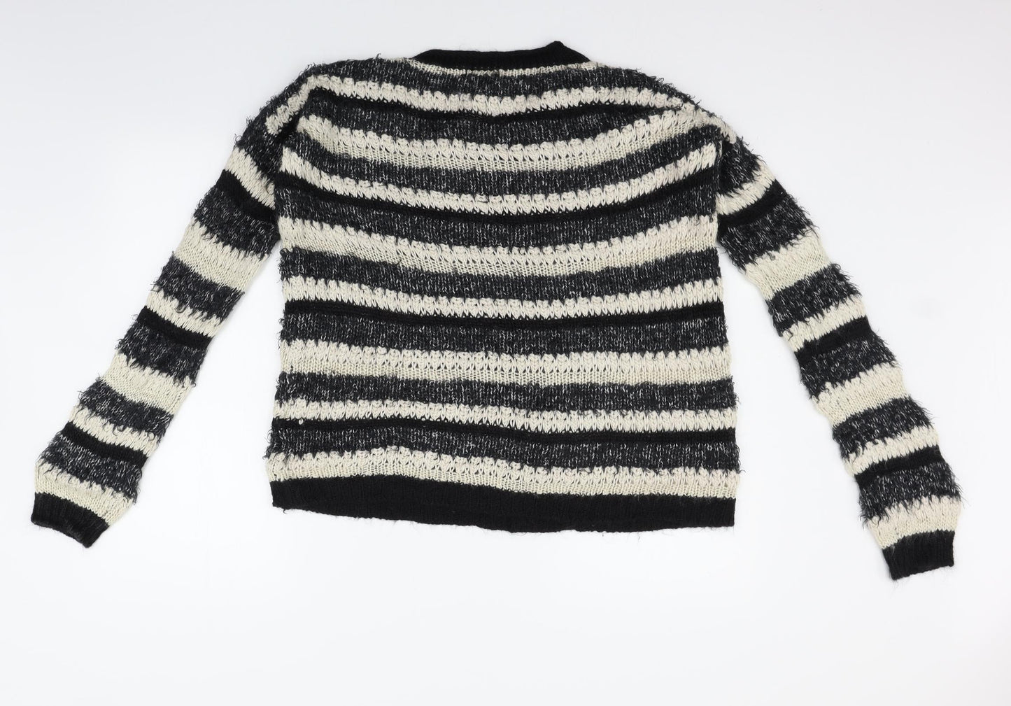 Warehouse Womens White Striped  Pullover Jumper Size 16