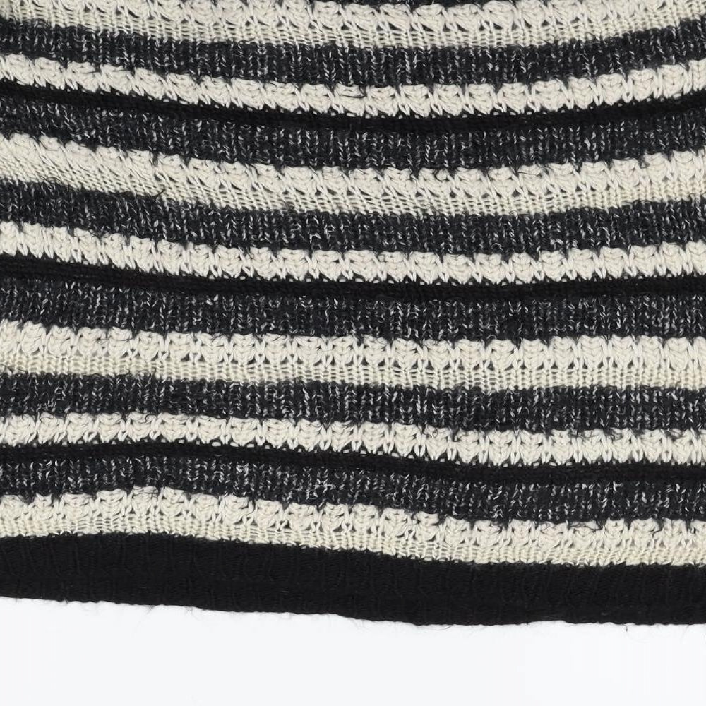 Warehouse Womens White Striped  Pullover Jumper Size 16
