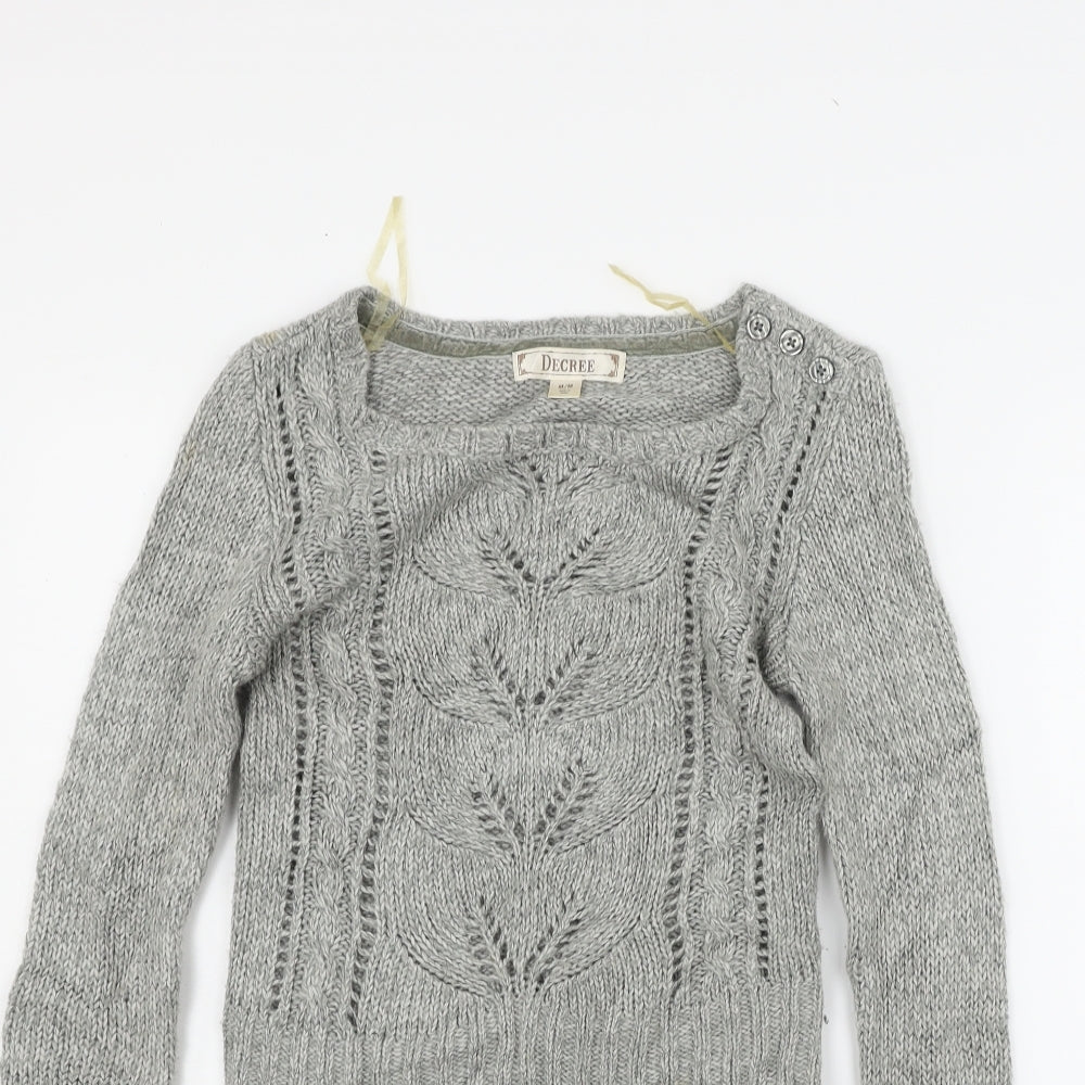 Decree Womens Grey   Pullover Jumper Size M