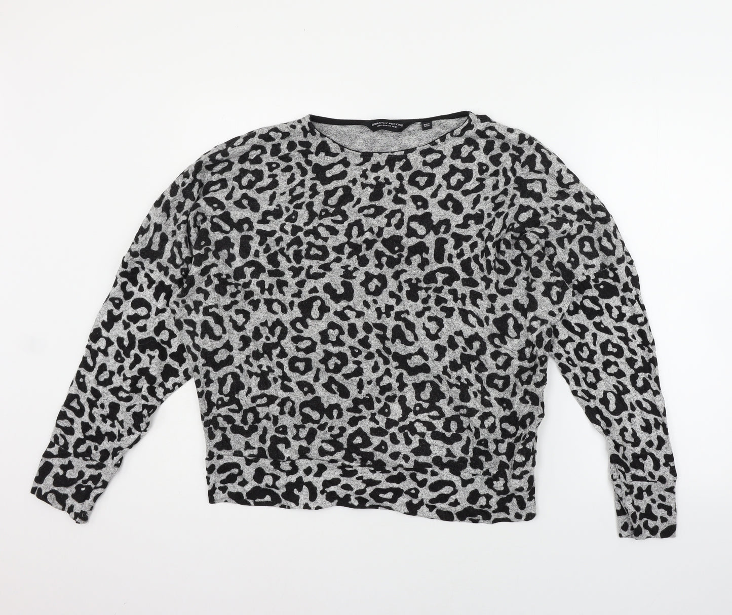 Dorothy Perkins Womens Grey Animal Print  Pullover Jumper Size 12