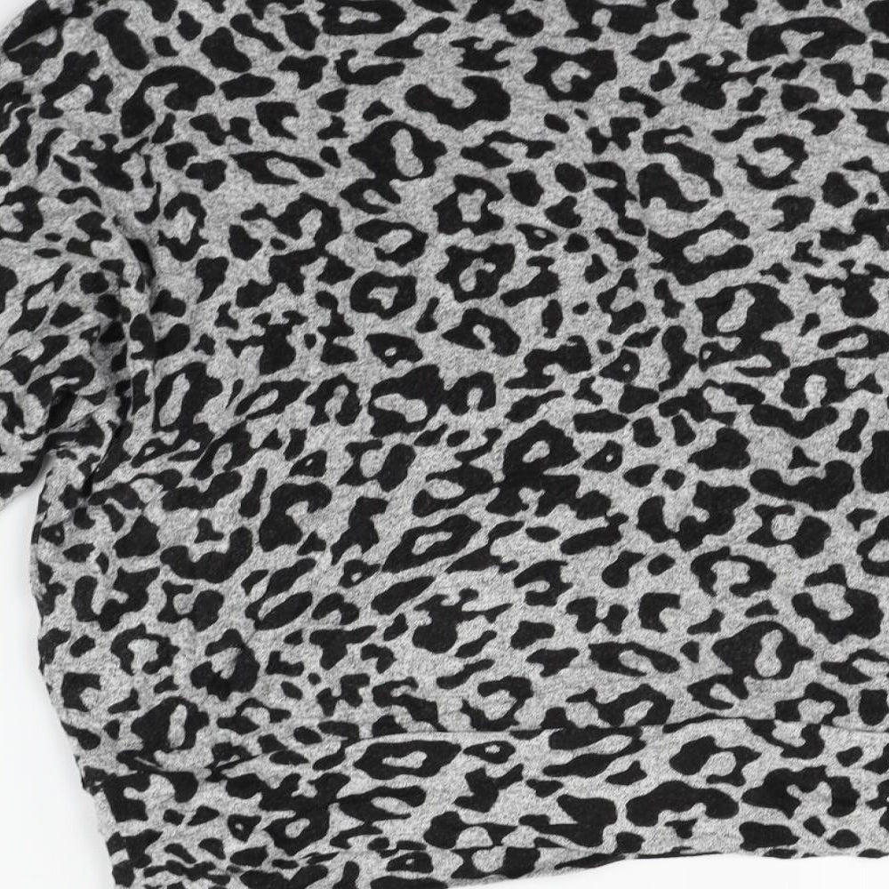 Dorothy Perkins Womens Grey Animal Print  Pullover Jumper Size 12