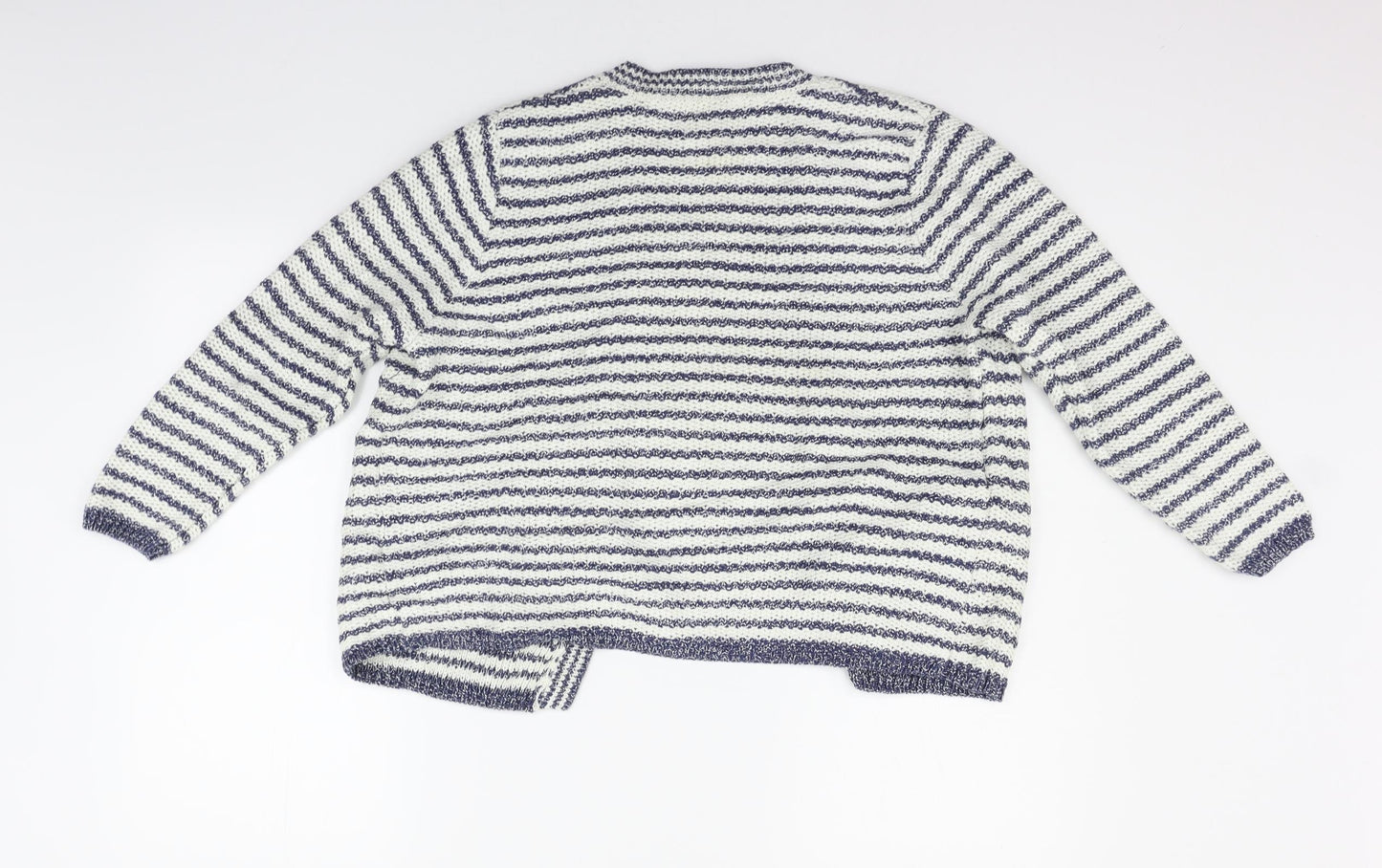 Matalan Womens Blue Striped  Cardigan Jumper Size 18
