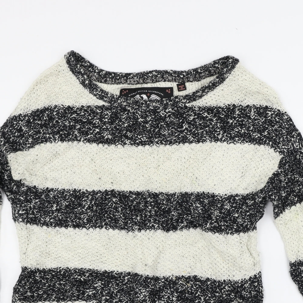 Superdry Womens Beige Striped  Pullover Jumper Size M