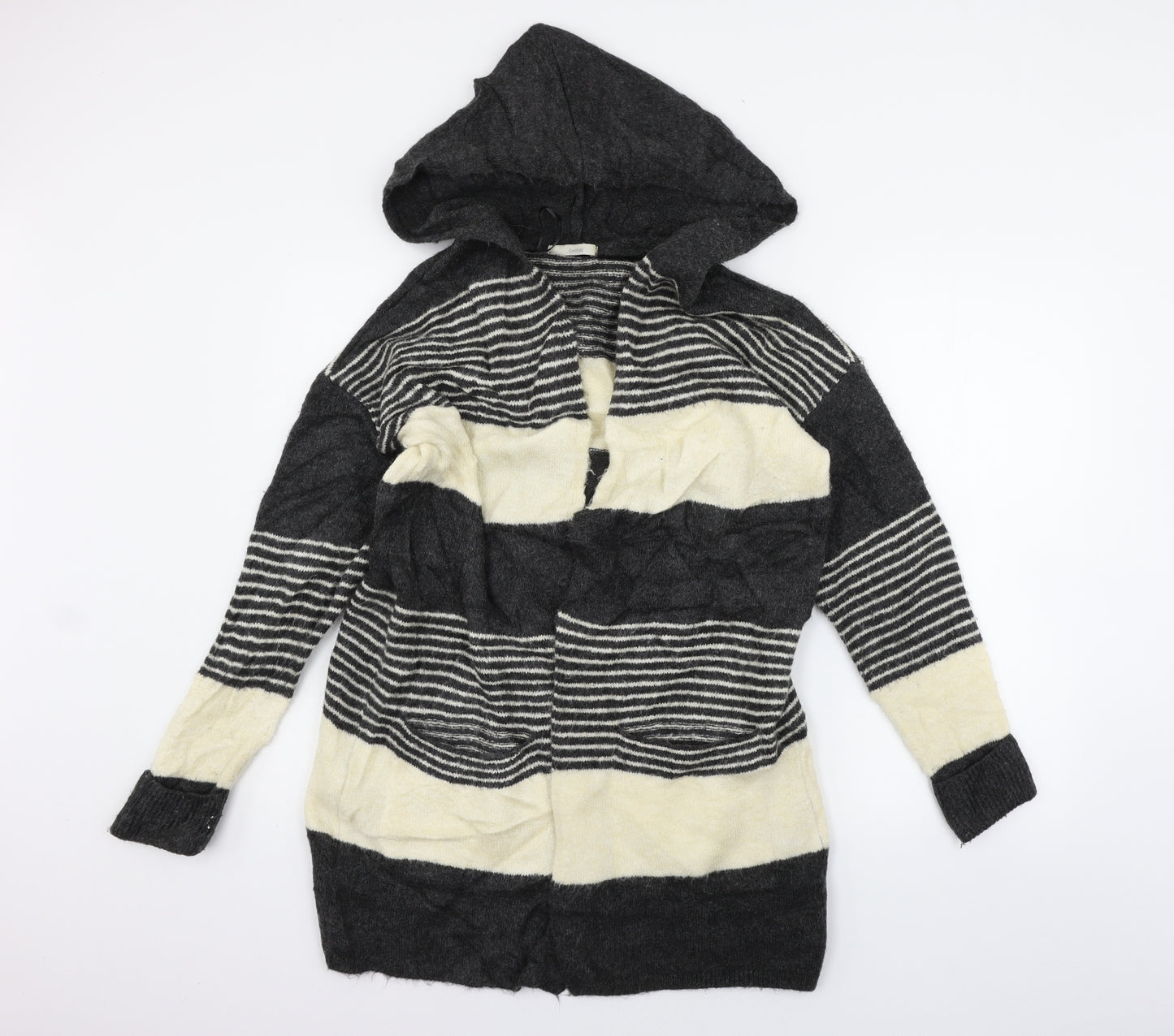 George Womens Beige Striped  Cardigan Jumper Size 8