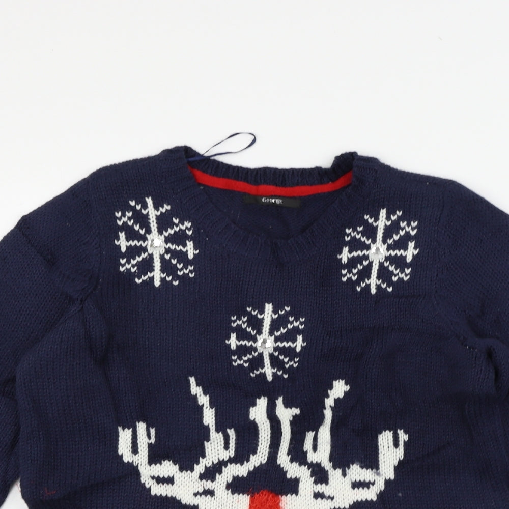 George Womens Blue   Pullover Jumper Size 14  - christams