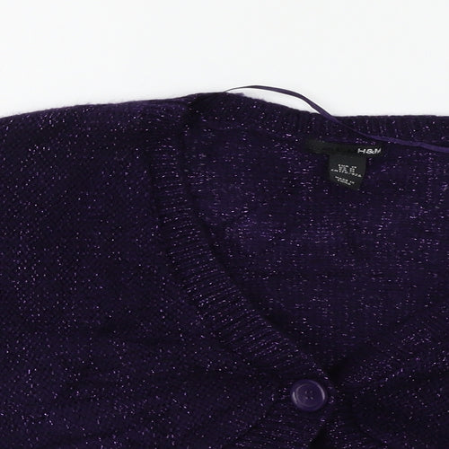 H&M Womens Purple   Cardigan Jumper Size M