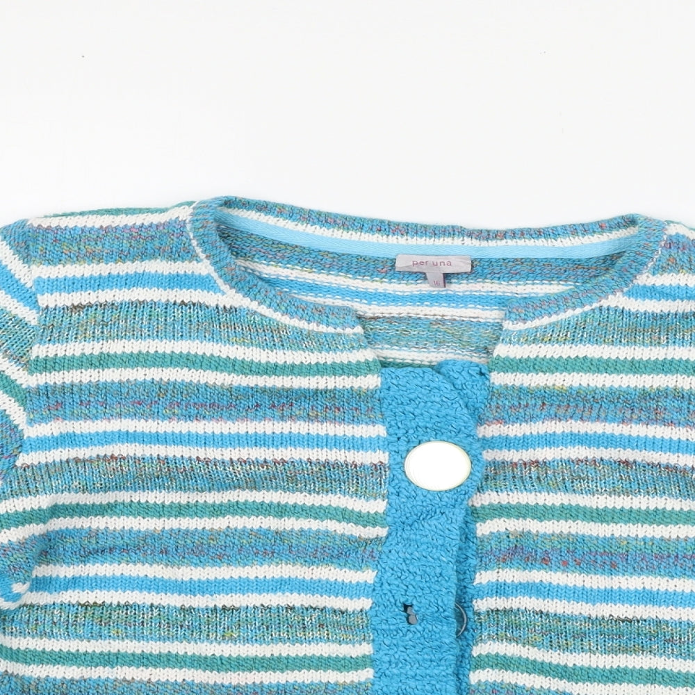 Per Una Womens Blue   Cardigan Jumper Size 16