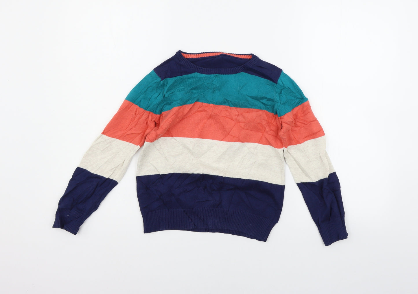 Kid1234 Girls Beige Striped  Pullover Jumper Size 8-9 Years
