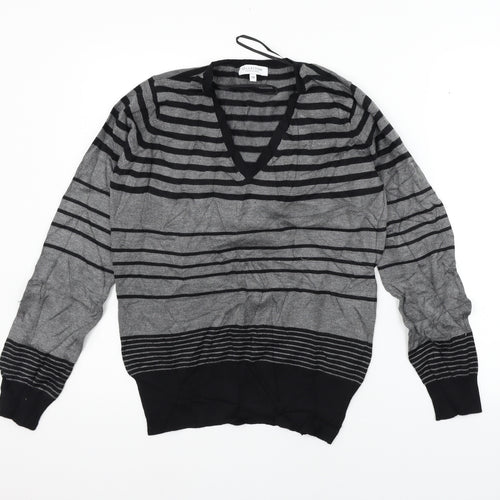 Debenhams Womens Grey Striped  Pullover Jumper Size 14