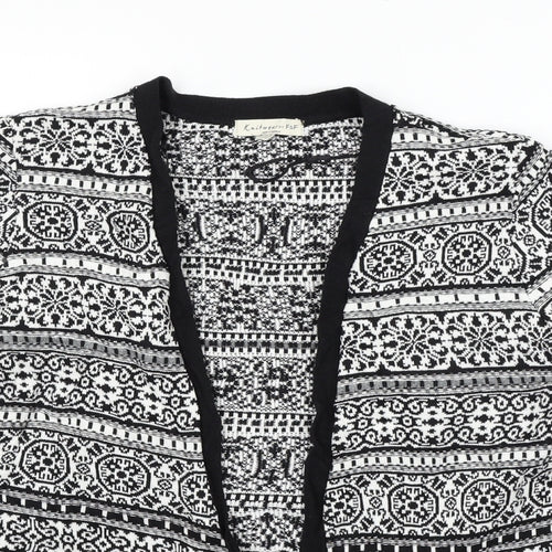 F&F Womens Grey Geometric  Cardigan Jumper Size 14