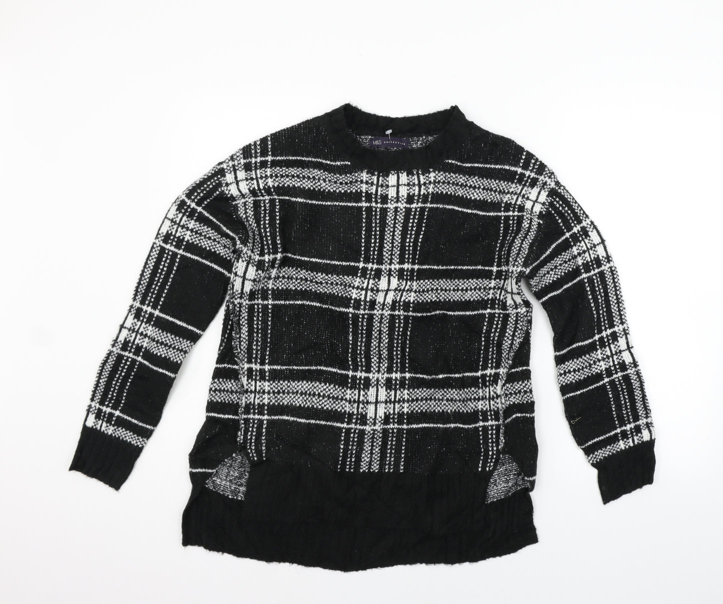 Marks and Spencer Womens Black Geometric  Pullover Jumper Size S