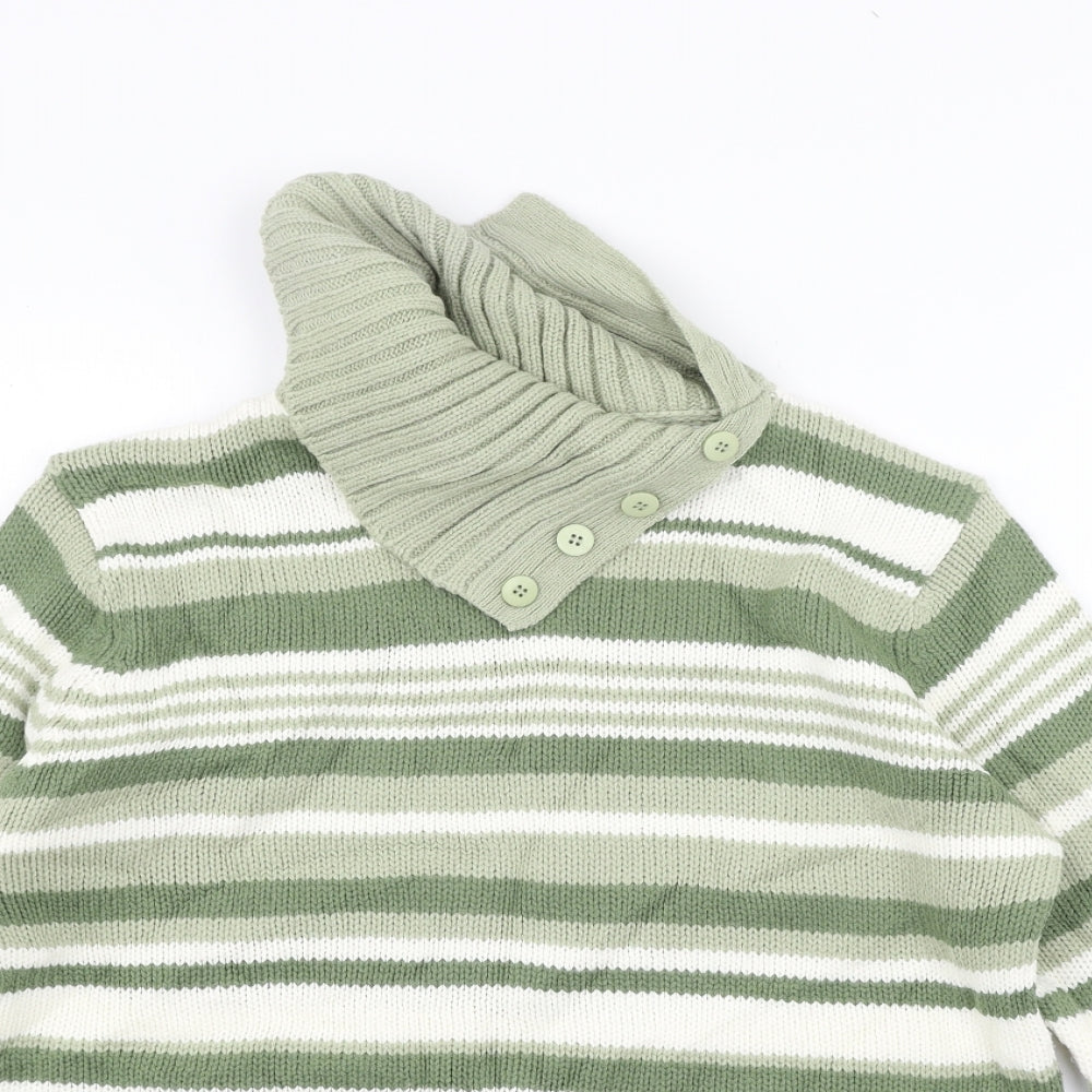 Bonmarché Womens Green Striped  Pullover Jumper Size M