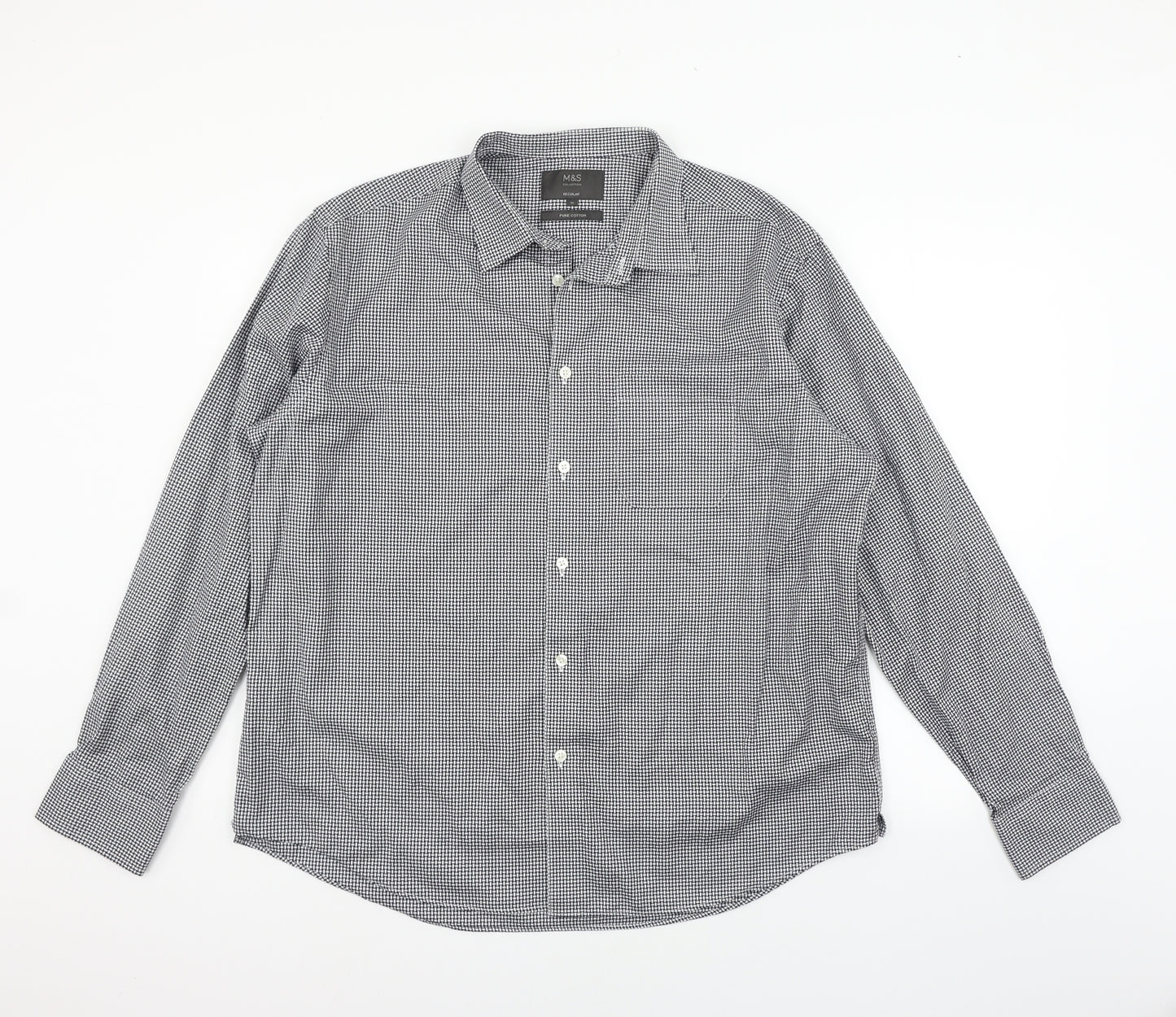 Marks and Spencer Mens Grey    Button-Up Size XL