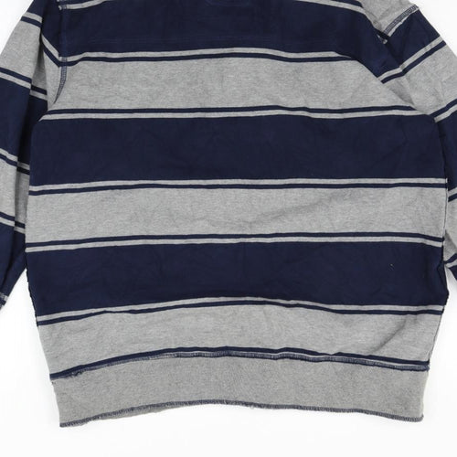 St George Mens Grey Striped  Pullover Jumper Size M