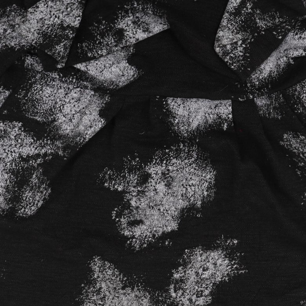 Bella Blue Womens Black Geometric  Cardigan Jumper Size M
