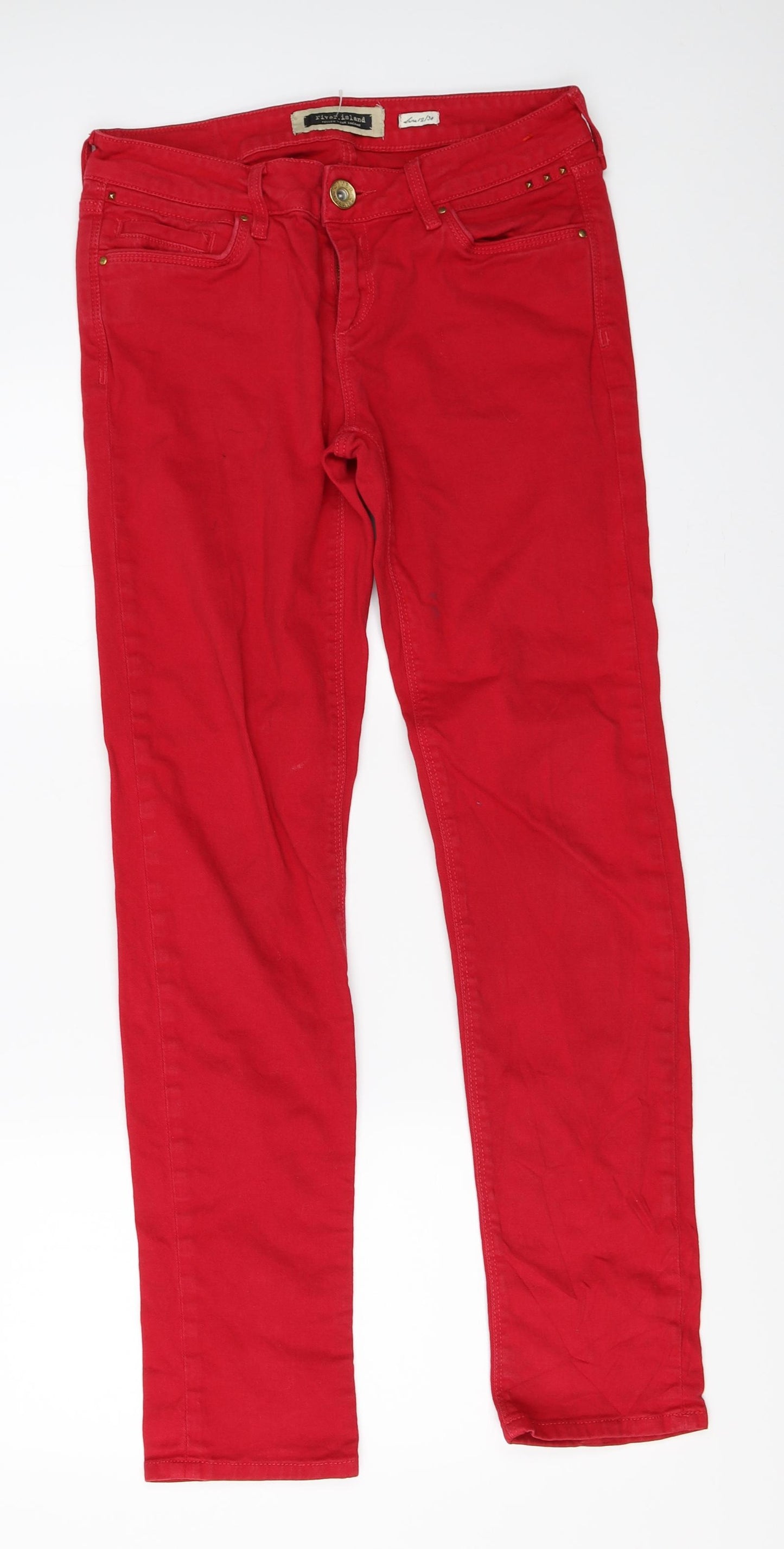 River Island Womens Red   Straight Jeans Size 10 L30 in