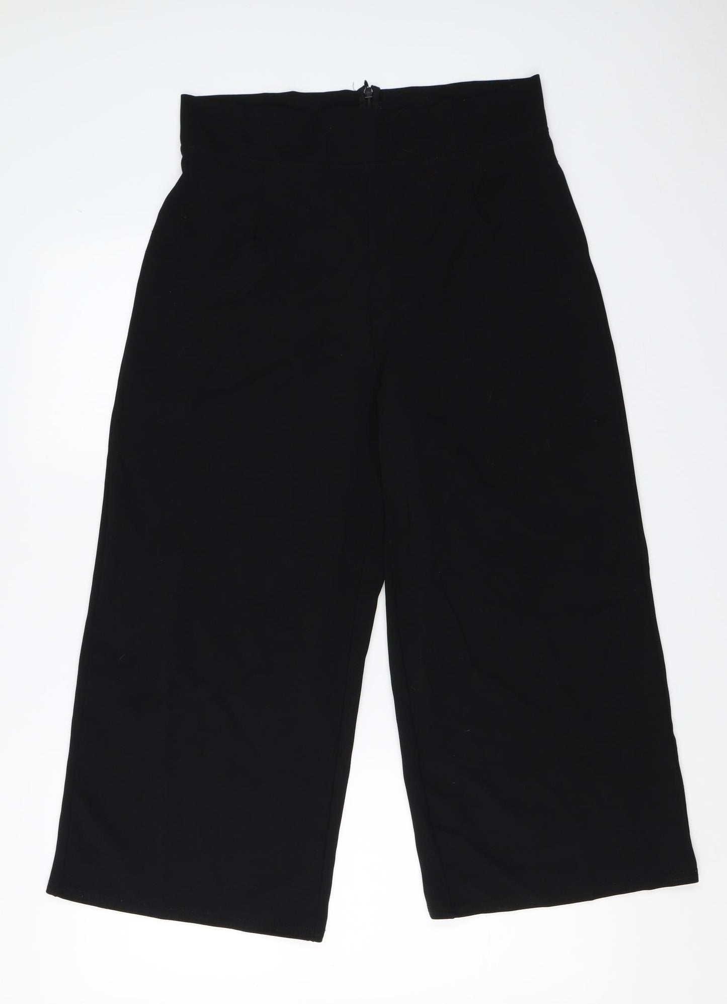 PRETTYLITTLETHING Womens Black   Cropped Trousers Size 14 L22 in