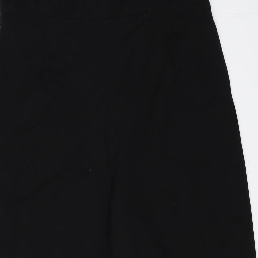 PRETTYLITTLETHING Womens Black   Cropped Trousers Size 14 L22 in