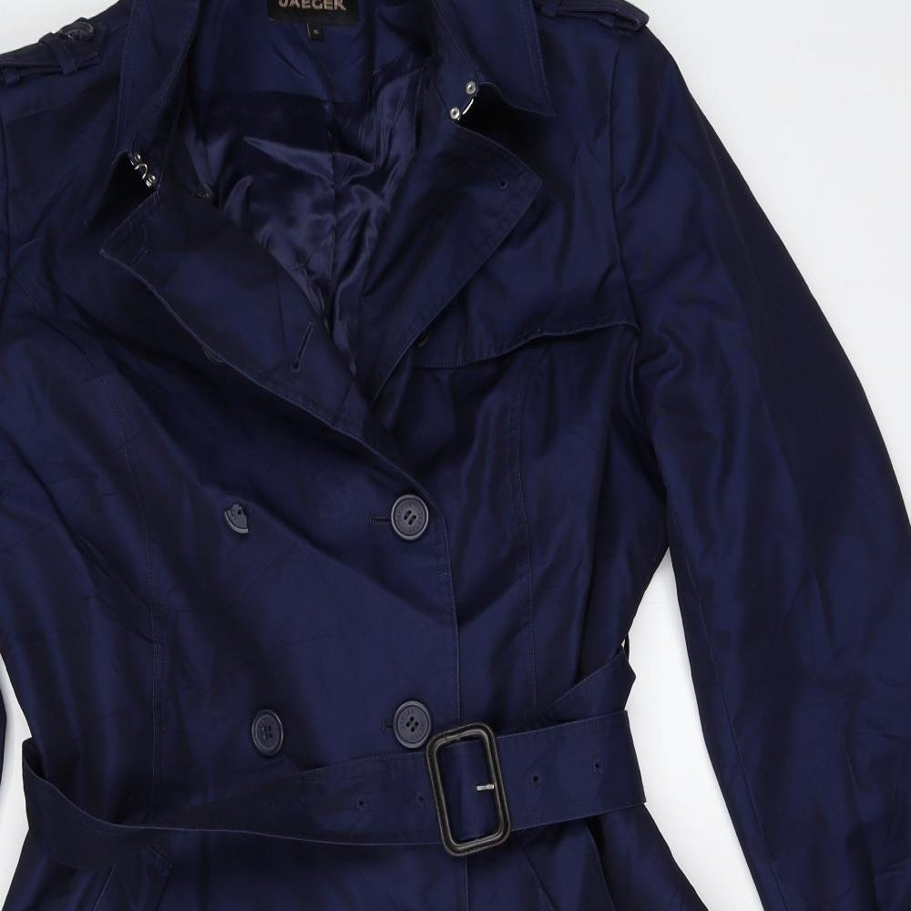 Jaeger Womens Blue   Overcoat Coat Size 16