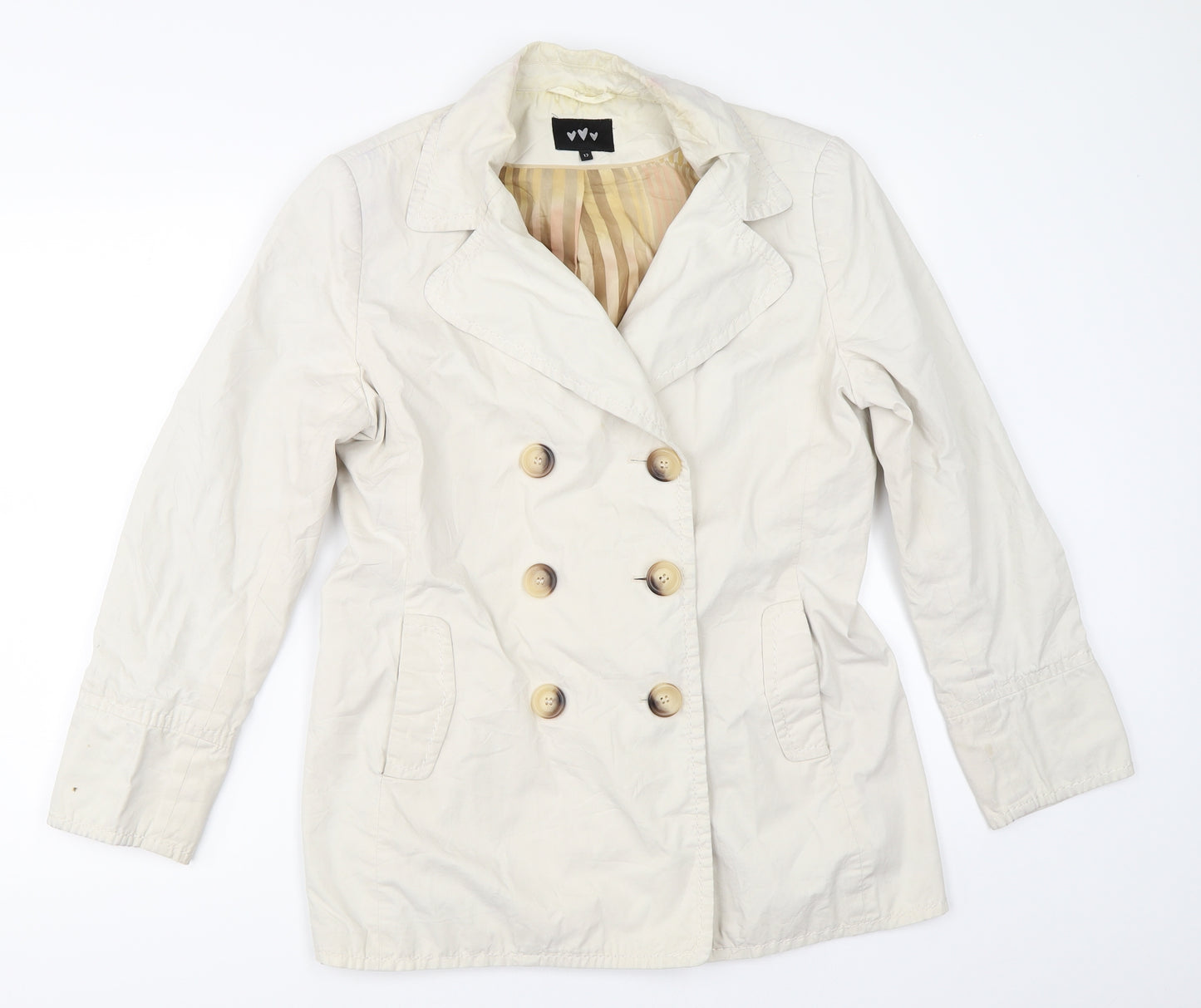 Per Una Womens Beige   Pea Coat Coat Size 12