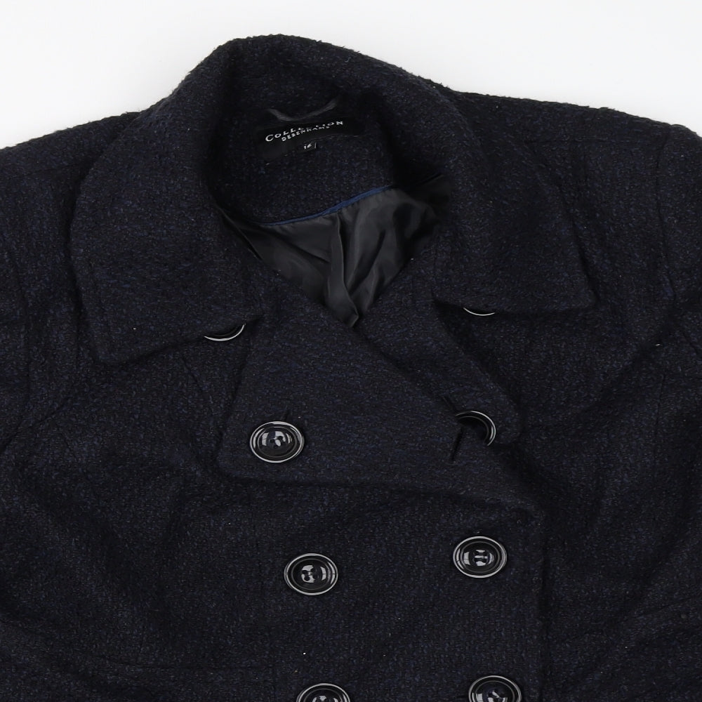 Debenhams Womens Blue   Pea Coat Coat Size 16