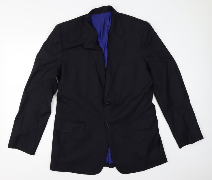 Preworn Mens Black Jacket Blazer Size 38