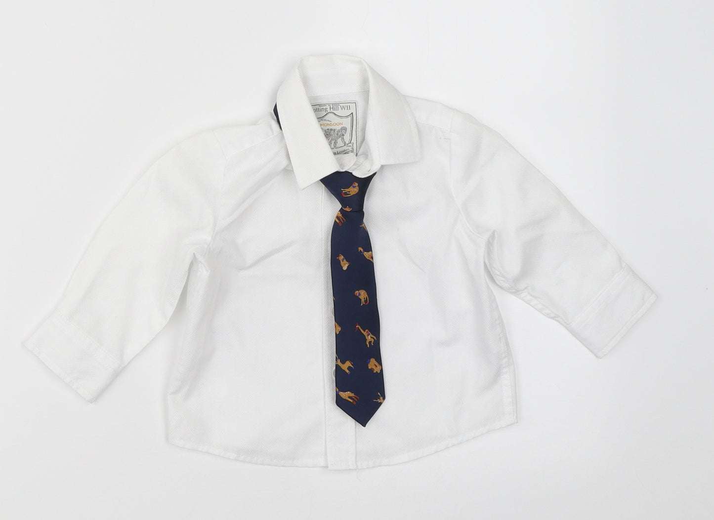 Monsoon Boys White   Basic Button-Up Size 6-9 Months