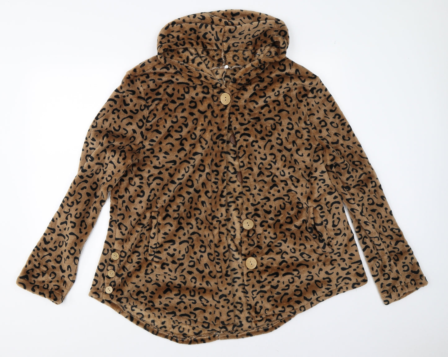Preworn Womens Beige Animal Print  Jacket  Size 2XL
