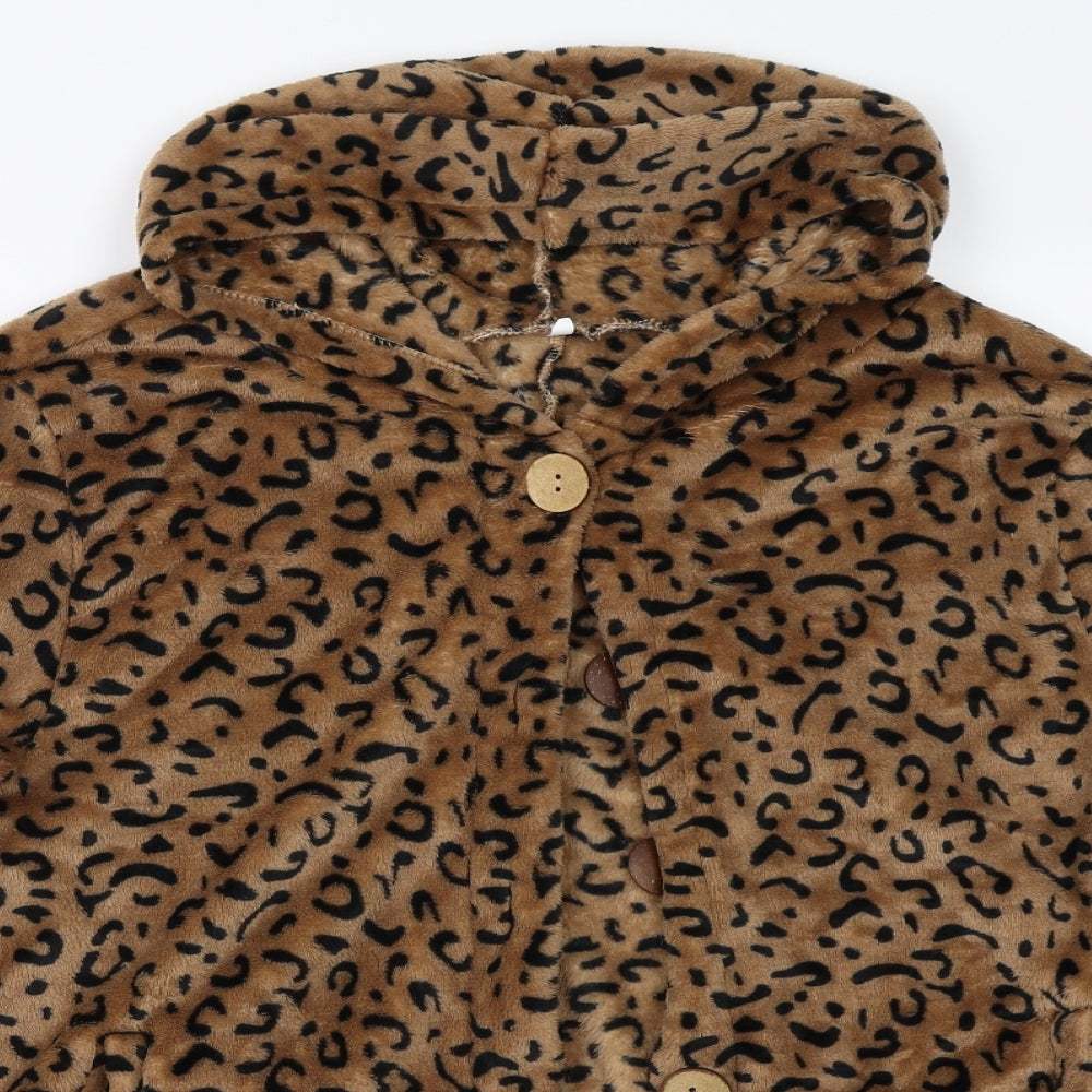 Preworn Womens Beige Animal Print  Jacket  Size 2XL