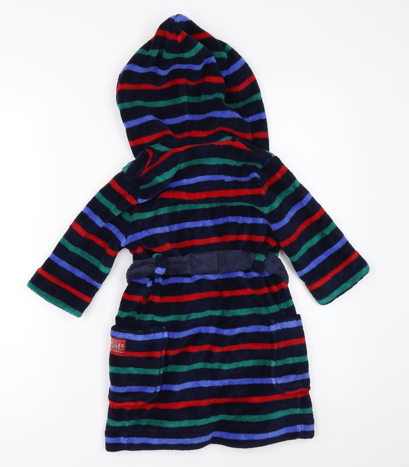 Joules Boys Blue Striped  Kimono Robe Size 18-24 Months