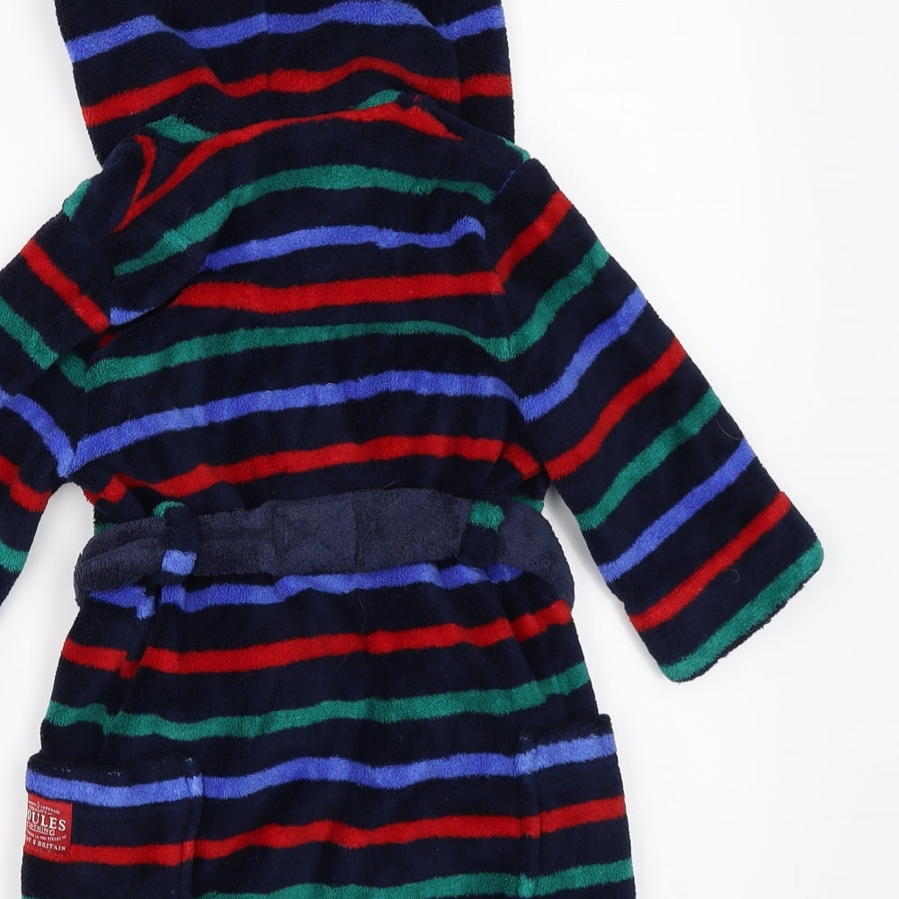Joules Boys Blue Striped  Kimono Robe Size 18-24 Months