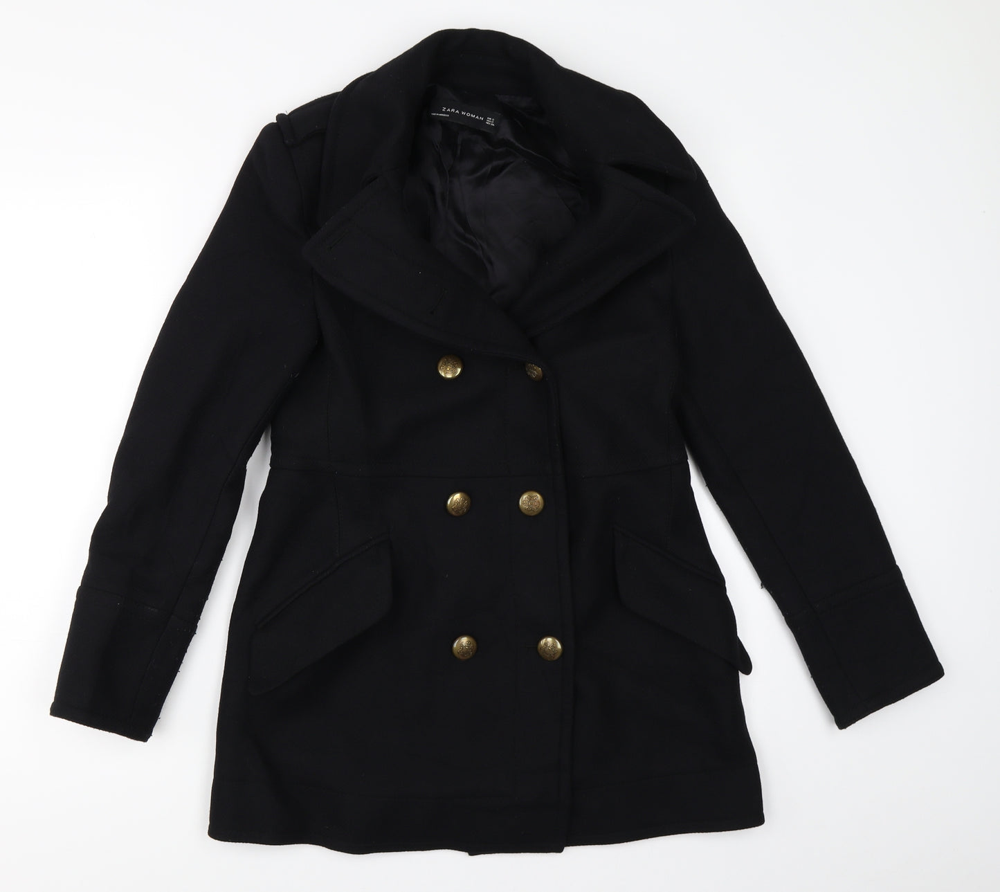 Zara Womens Black   Overcoat Coat Size S