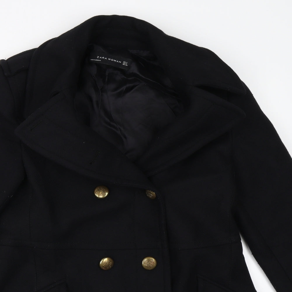 Zara Womens Black   Overcoat Coat Size S